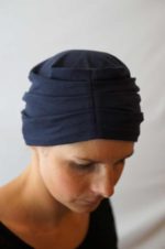 Bonnet Chimiothérapie à plis - Bleu marine