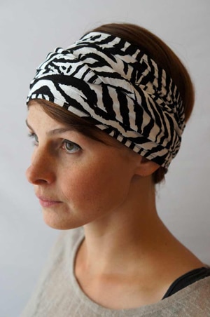 Bandeau à cheveux extensible motifs zebre Foudre