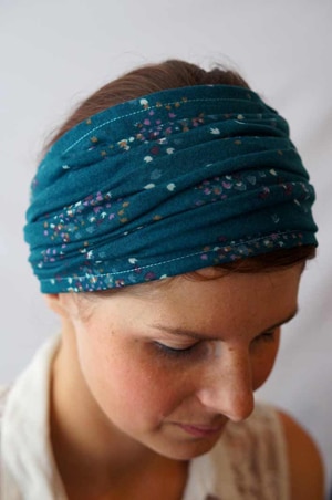 Bandeau à cheveux plissé pour chimiothérapie Vert d'hiver