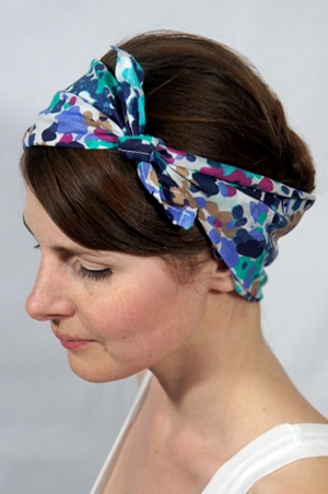 foudre-bandana-cheveux-fleurs-bleu-vert