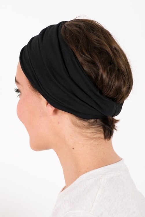 Bandeau Cheveux Lastique Large Noir