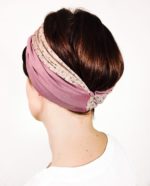 Bandeau à cheveux élastique Pois rose – Image 2