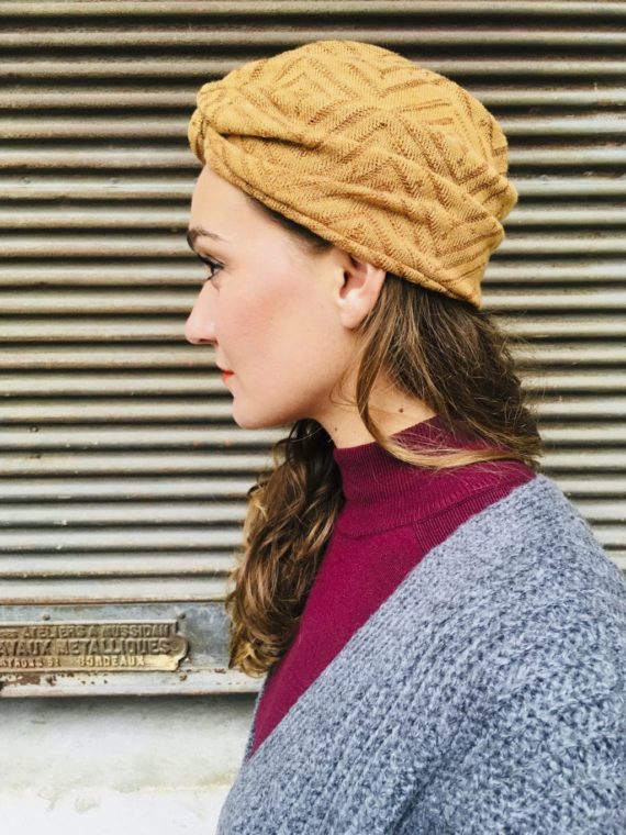 Bonnet chaud style vintage coloris Miel de la marque Foudre