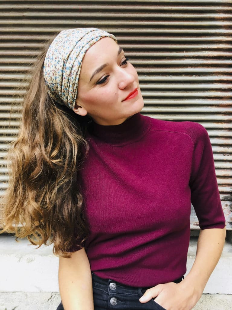 Bandeau à cheveux à scratch Foudre liberty noisette