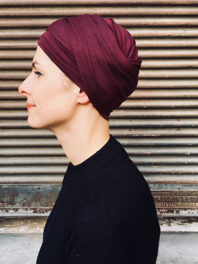 turban-chimiothérapie-foudre-bordeaux-elegant