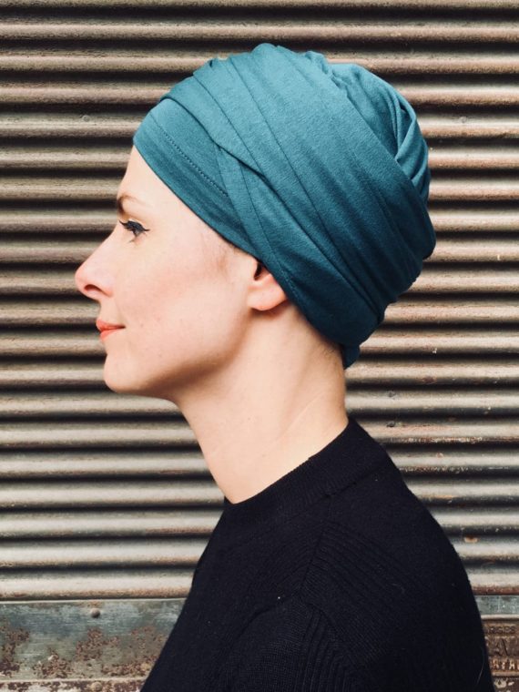 turban-chimiothérapie-foudre-paon-elegant