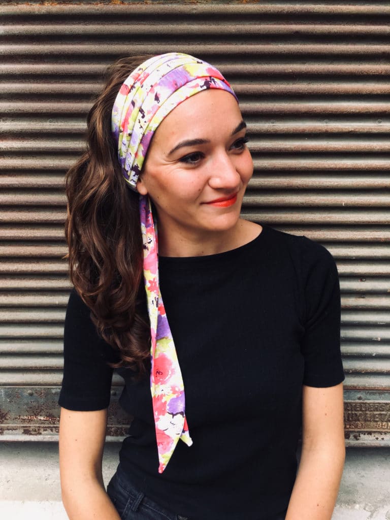Bandeau Cheveux Rigide Pied De Poule Rose - Modulable Cordon Maléable