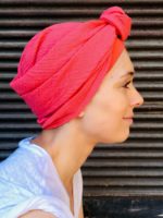 Foulard à cheveux préformé - Corail – Image 8