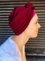 Foulard pour chimiothérapie - Coton Cassis – Image 2