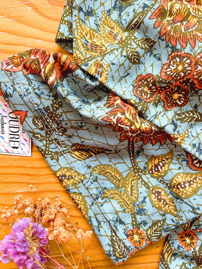 Foulard élastique à enrouler - Batik bleu – Image 7