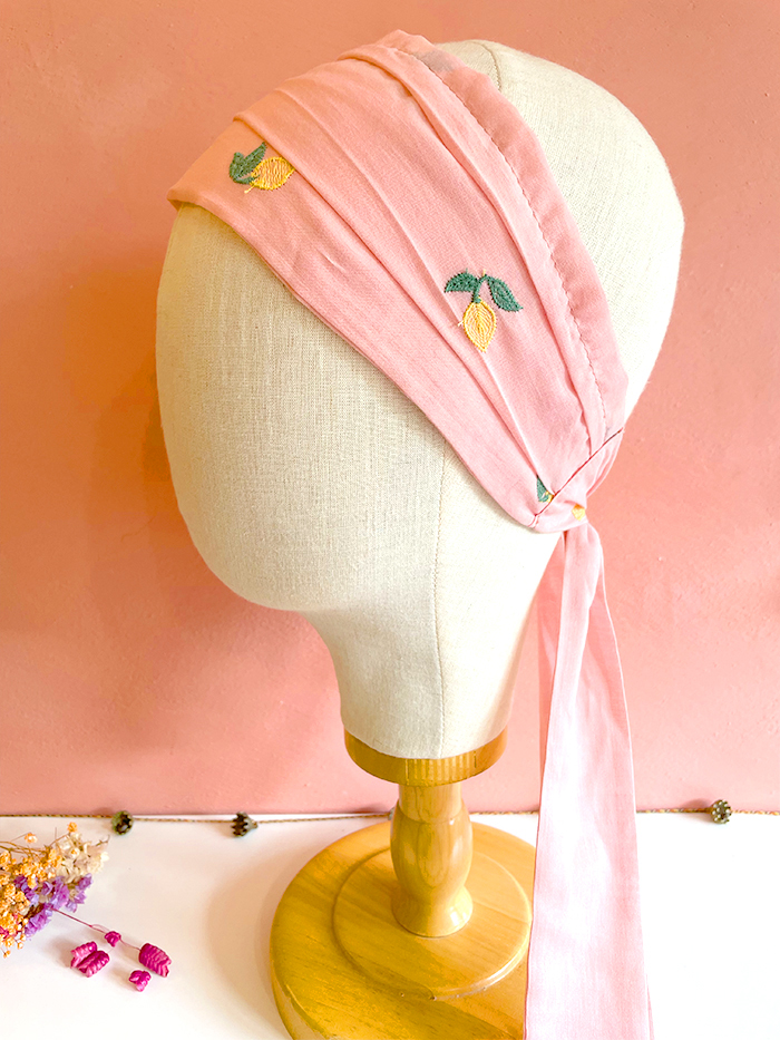 Bandeau à cheveux large extra léger "Citron rose"