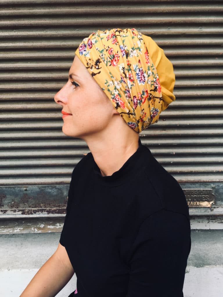 ensemble de bandeaux pour chimiotherapie à fleurs liberty jaune aki