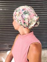 Bandeau à cheveux adapté chimio SCRATCH ! Liberty rose – Image 5