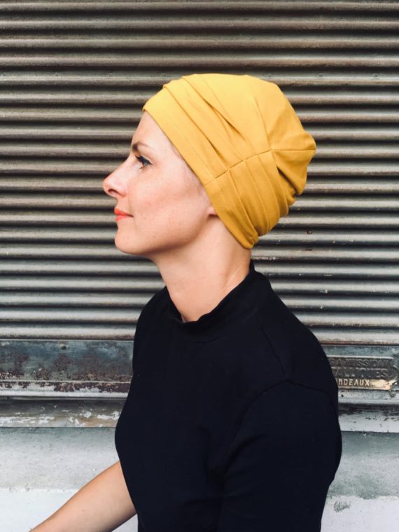 bonnet_chimiotherapie_jaune_moutarde
