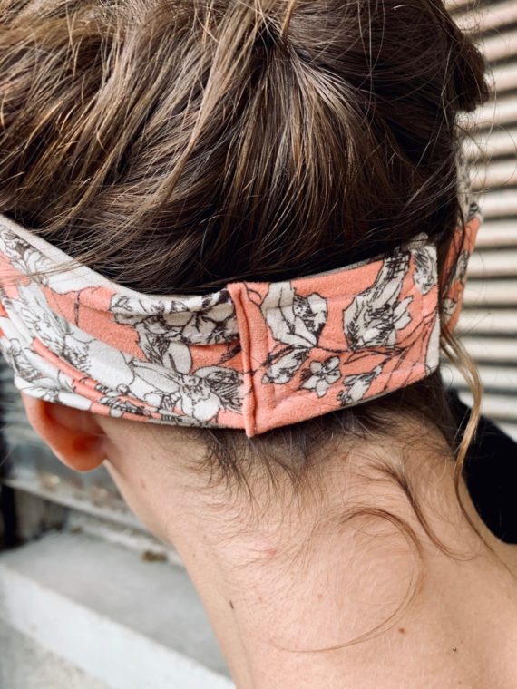 bandeau à cheveux pour pelade facile à mettre pêche