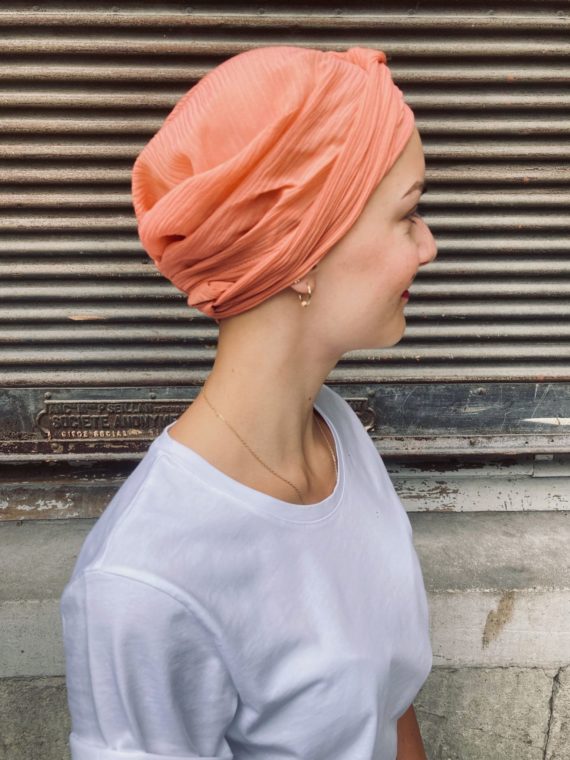 Foulard chimio en voile de coton Corail
