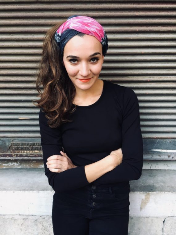 foudre_foulard_cheveux_pelade_alopecie_plisse_rose3