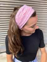 Bandeau à cheveux large - Liberty corail – Image 3