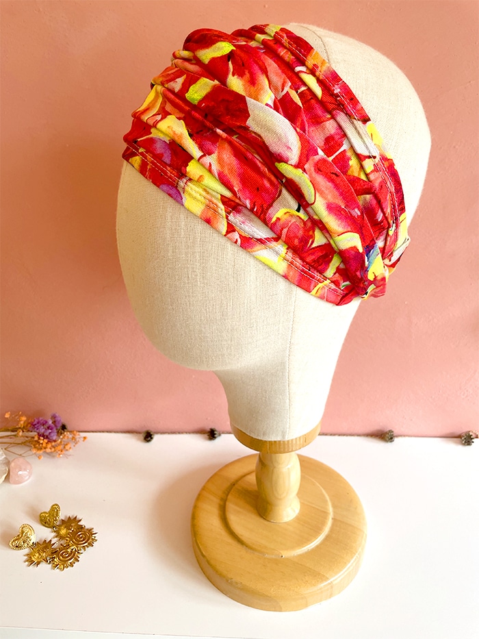 Bandeau à cheveux étroit "Rouge feu" élastique – Image 6