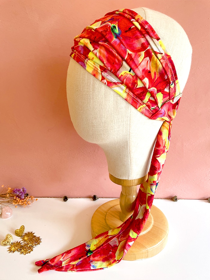 Bandeau à cheveux étroit "Rouge feu" élastique – Image 2