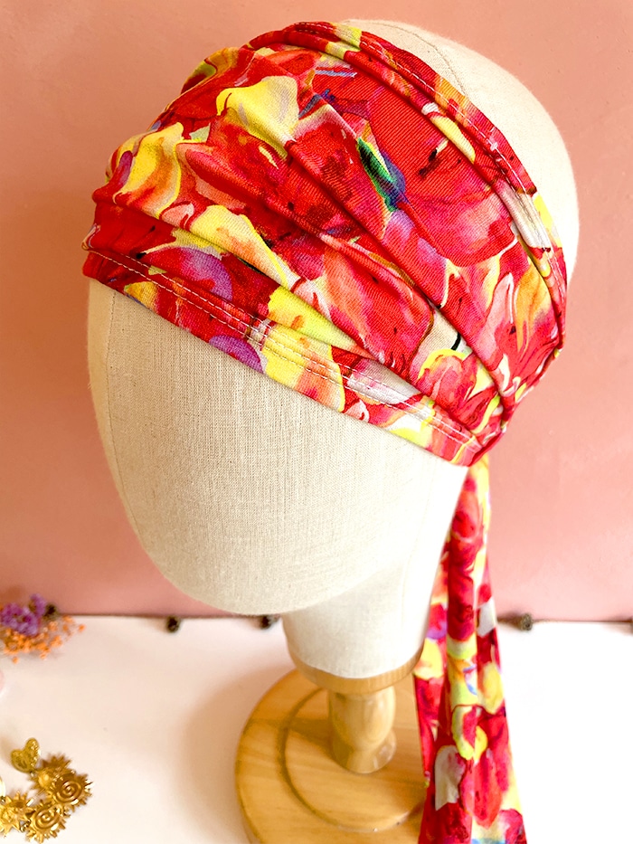 Bandeau à cheveux étroit "Rouge feu" élastique