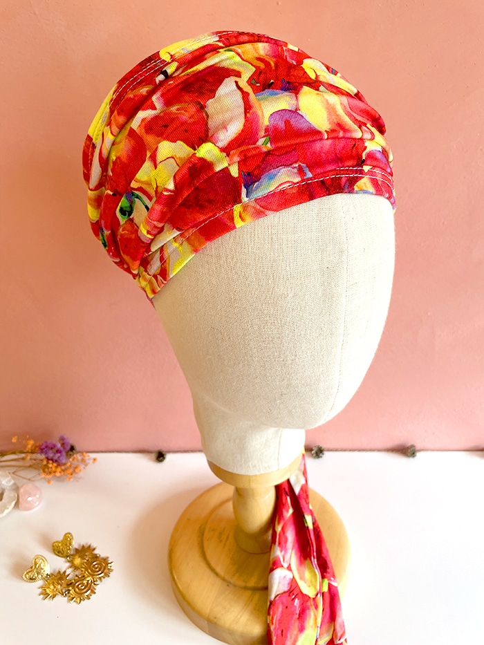 Bandeau à cheveux étroit "Rouge feu" élastique – Image 4