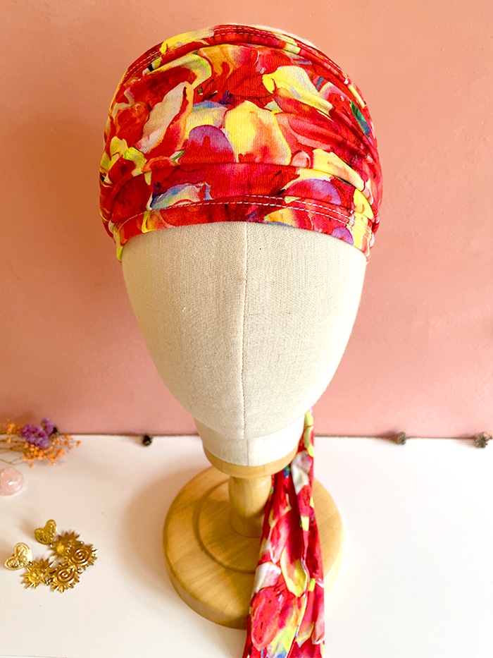 Bandeau à cheveux étroit "Rouge feu" élastique – Image 3