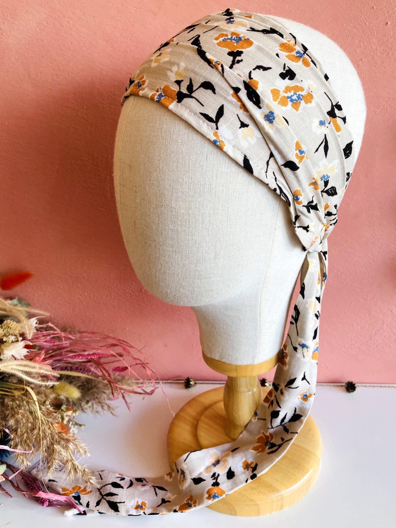 Bandeau cheveux ajustable Elsie beige – Pascale Faubert - Créations textiles
