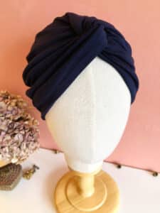Bonnet turban motif bandana blanc bleu ou bordeaux couleurs