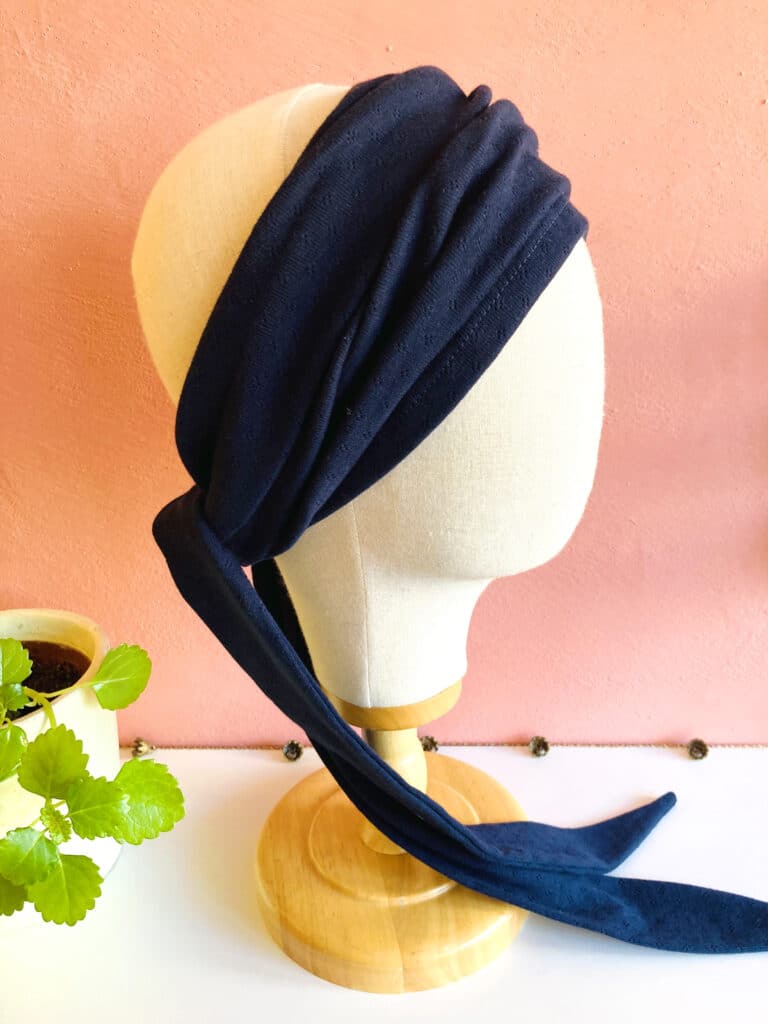Bandeau à cheveux large Pointelle marine