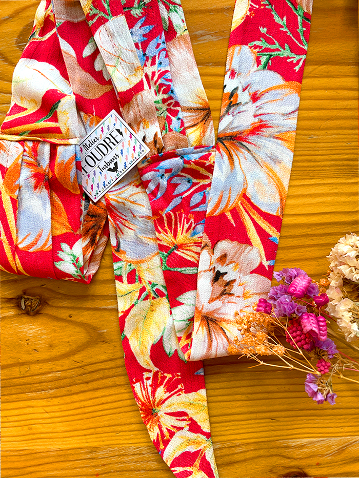 Bandeau à cheveux large à fleurs - Hawai rouge – Image 8