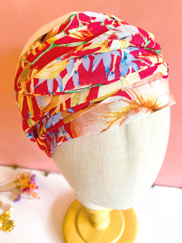 Bandeau à cheveux large à fleurs - Hawai rouge – Image 6