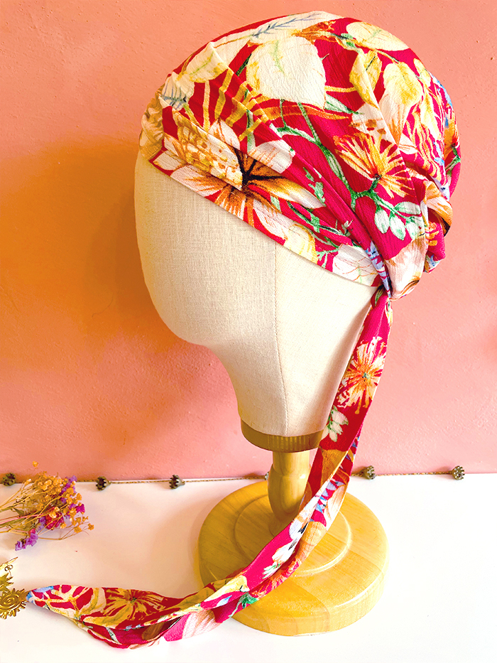 Bandeau à cheveux large à fleurs - Hawai rouge – Image 7