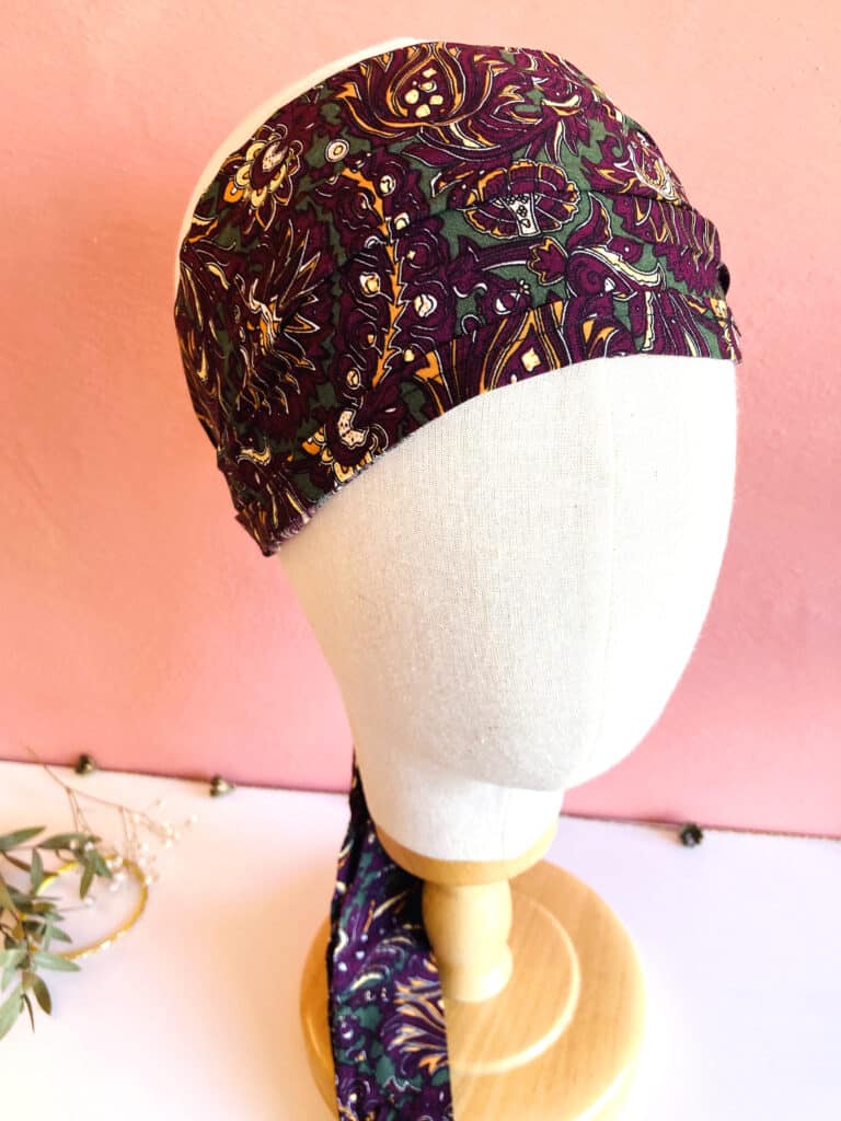 foulard_cheveux_pelade_alopecie_paisley_violet