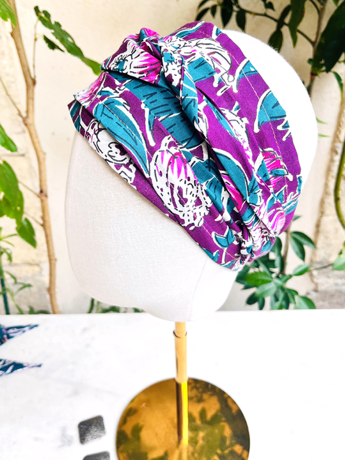 Foulard à cheveux couvrant à fleurs Peonie – Image 3