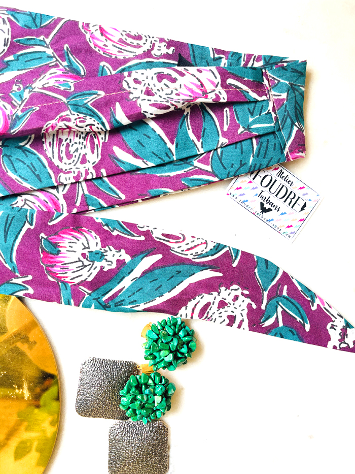 Foulard à cheveux couvrant à fleurs Peonie – Image 8