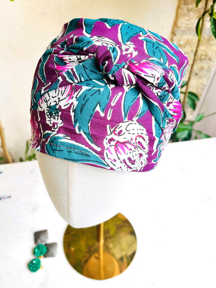 Foulard à cheveux couvrant à fleurs Peonie – Image 6