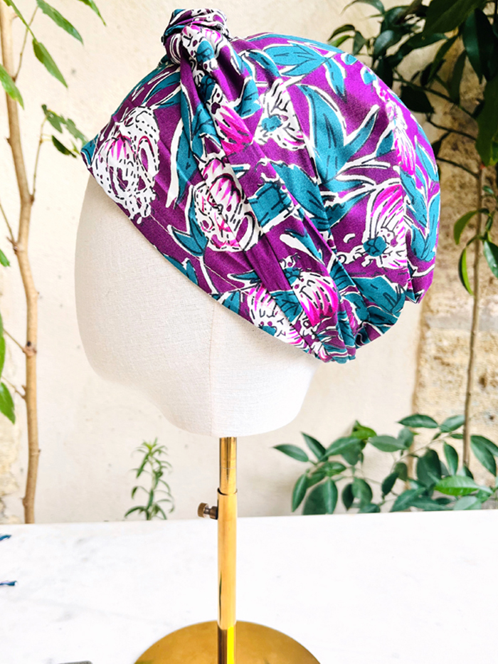 Foulard à cheveux couvrant à fleurs Peonie – Image 7