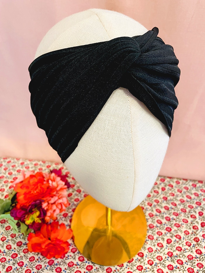 Bandeau à cheveux croisé - Noir