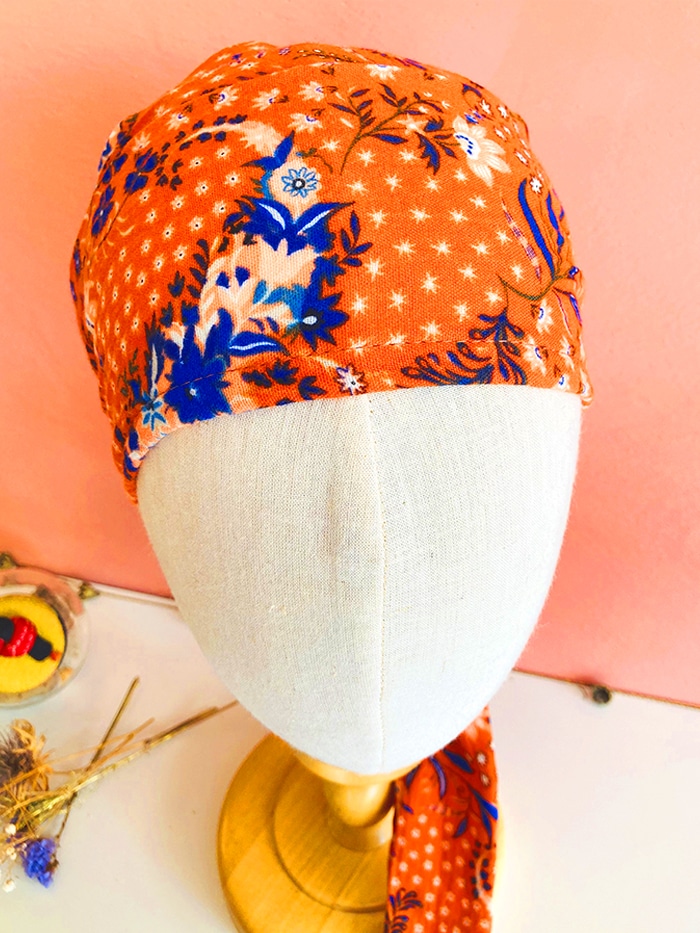 Bandeau chimiothérapie en gaze de coton Mandarine