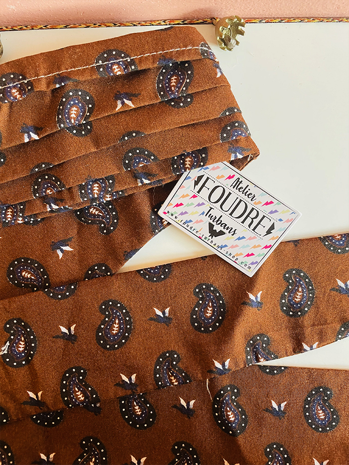 Bandeau à cheveux en coton Cachemire Marron – Image 7