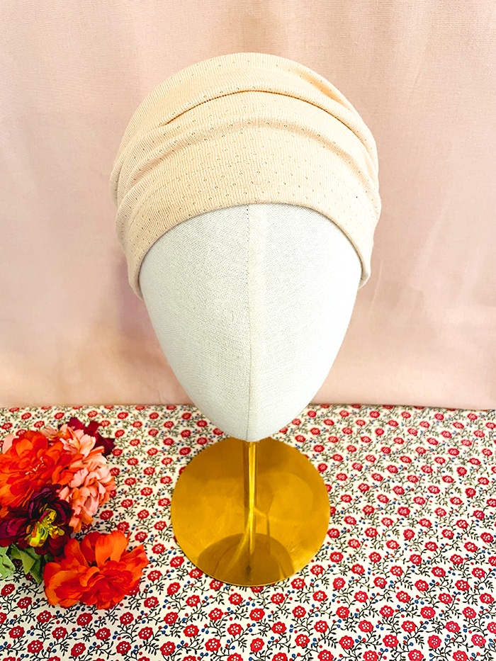 Bonnet de nuit chimio chaud en coton rosé