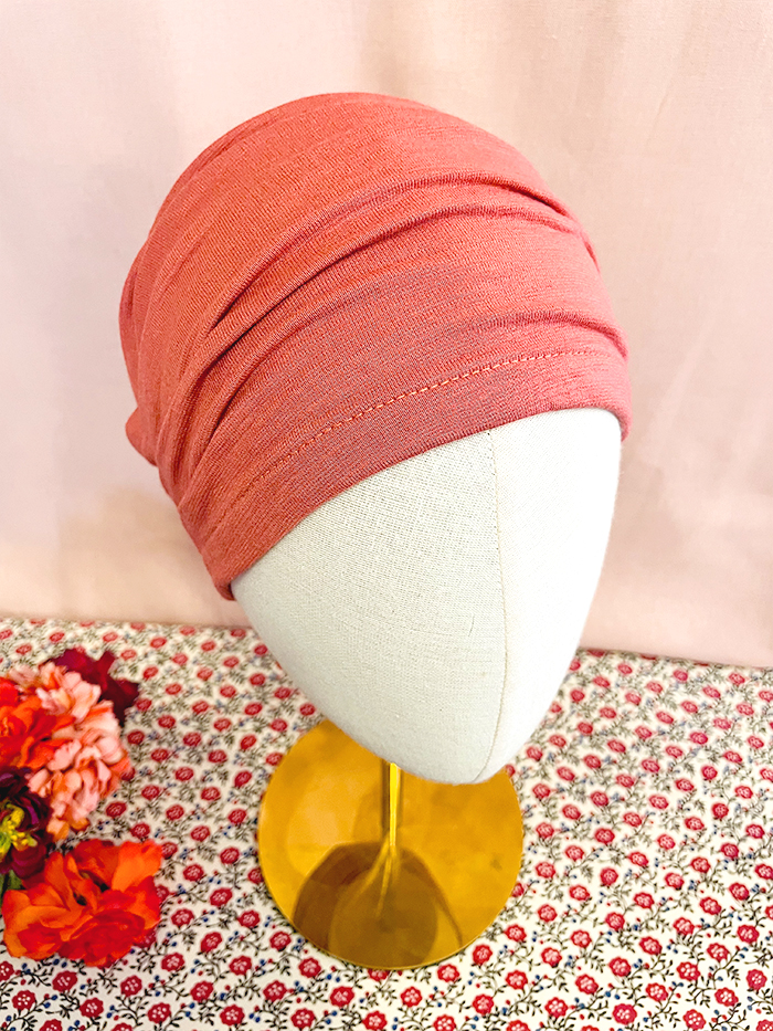 Bonnet chimio en sweat Terracotta