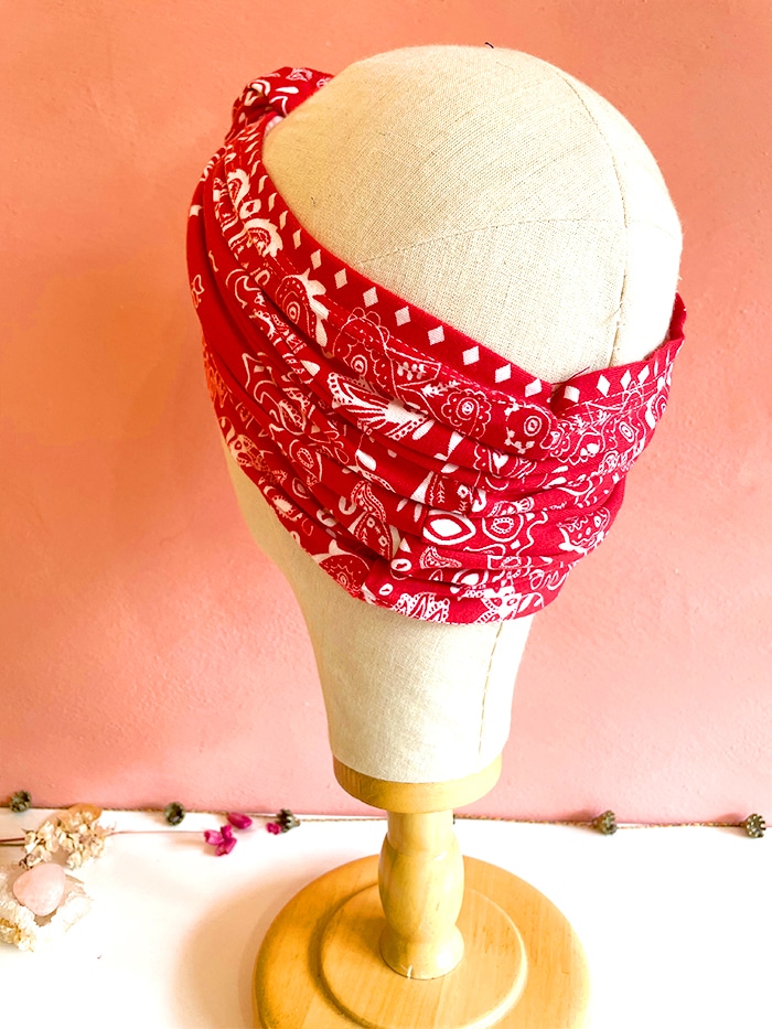 Bandeau à cheveux SWING (2-en-1) Bandana rouge – Image 5