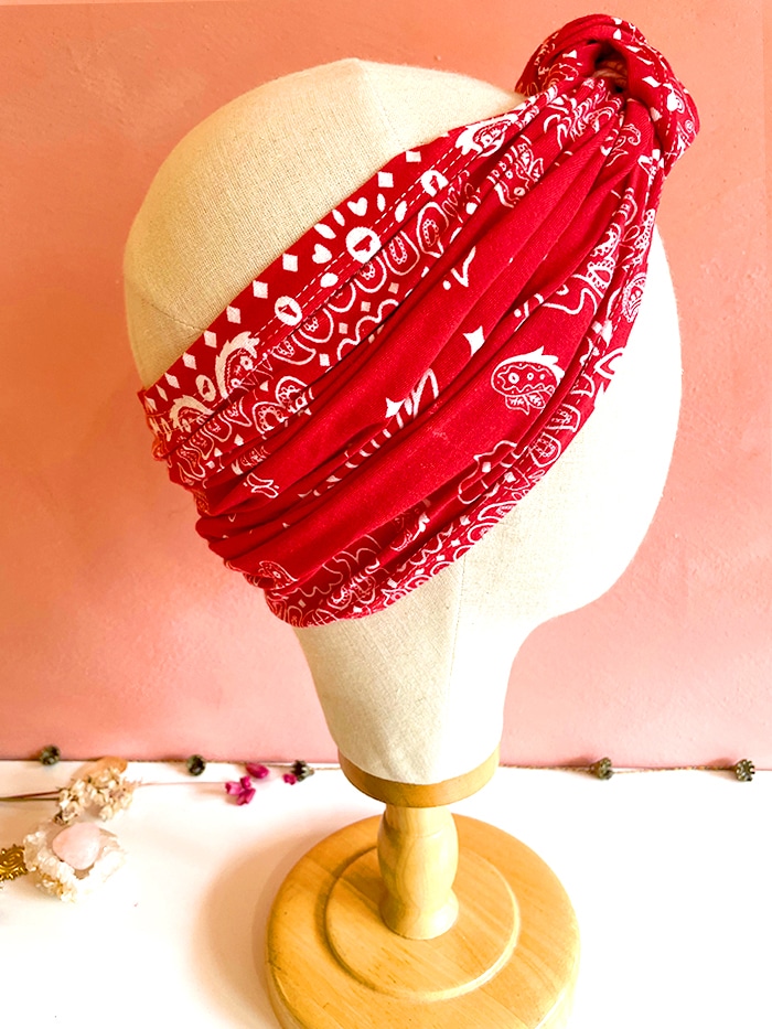 Bandeau à cheveux SWING (2-en-1) Bandana rouge – Image 6