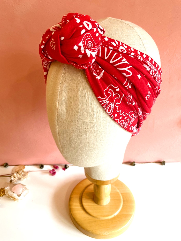 Bandeau à cheveux SWING (2-en-1) Bandana rouge – Image 3