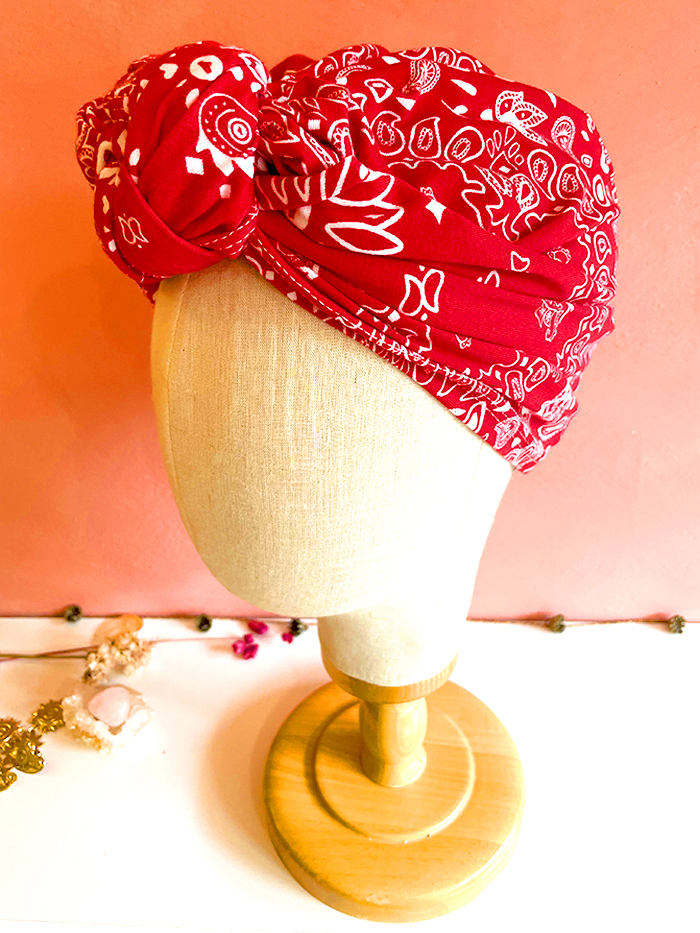 Bandeau à cheveux SWING (2-en-1) Bandana rouge